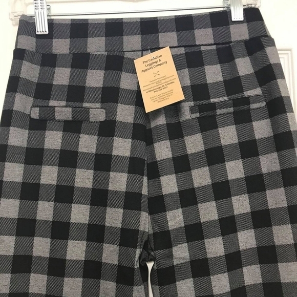 TRIBE Black and Gray Gingham Check Print Pull On Pant Size Large NWT - Picture 3 of 4